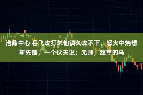 浩鼎中心 岳飞攻打朱仙镇久攻不下，怒火中烧想斩先锋，一个伙夫说：元帅，敌军的马