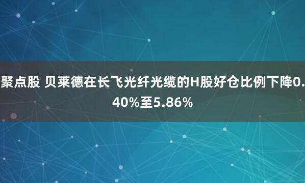 聚点股 贝莱德在长飞光纤光缆的H股好仓比例下降0.40%至5.86%