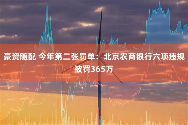 豪资随配 今年第二张罚单：北京农商银行六项违规被罚365万